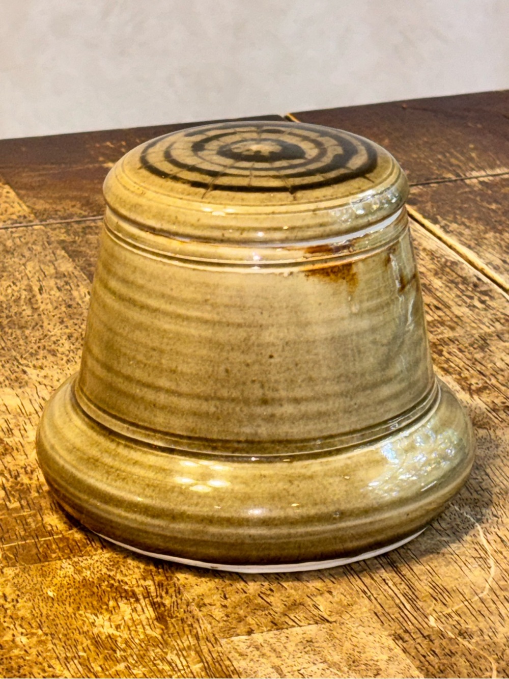 Inga Von Bergman Signed Studio Pottery Lidded Jar Handmade Stoneware 1975